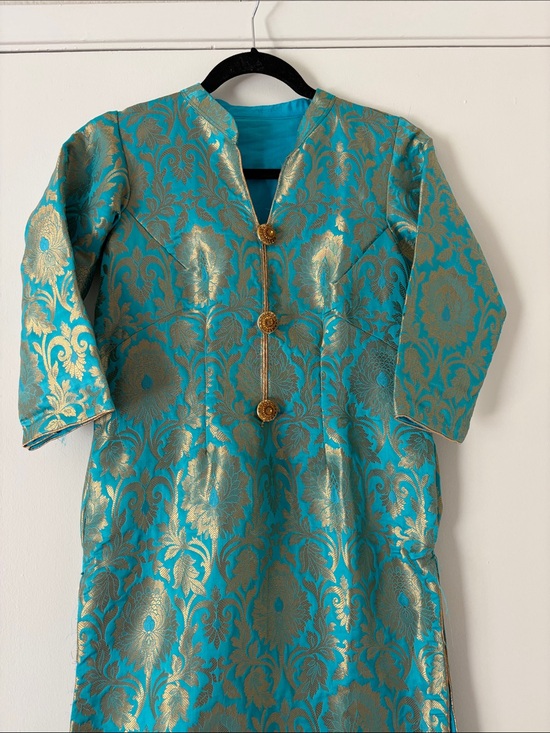 Other - Elegant Turquoise & Gold Brocade Women’s Kurta